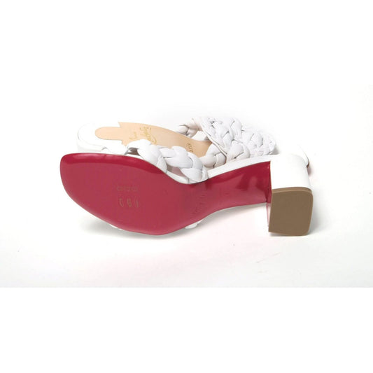 Christian Louboutin | White Plaited High Heel Sandals  | McRichard Designer Brands