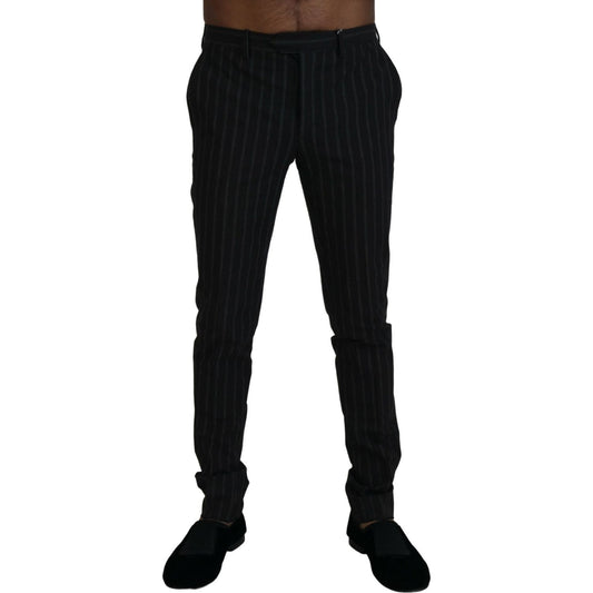 BENCIVENGA | Black Stripes Viscose Dress Pants - McRichard Designer Brands