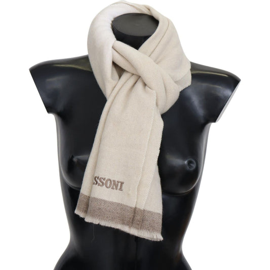Missoni | Beige Lined Wool Knit Neck Wrap Shawl | 169.00 - McRichard Designer Brands