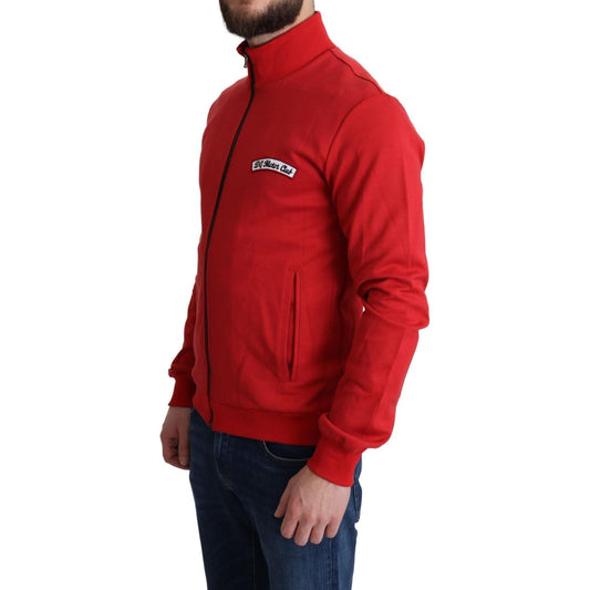 Dolce & Gabbana | Red DG Motor Club Zippered Cardigan Sweater | 329.00 - McRichard Designer Brands
