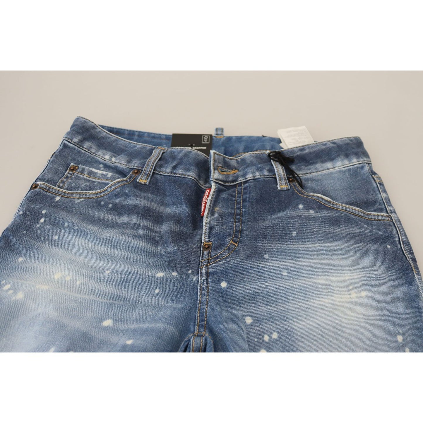 Dsquared² | Blue Cotton Low Waist Cropped Denim Cool Girl Jeans - McRichard Designer Brands