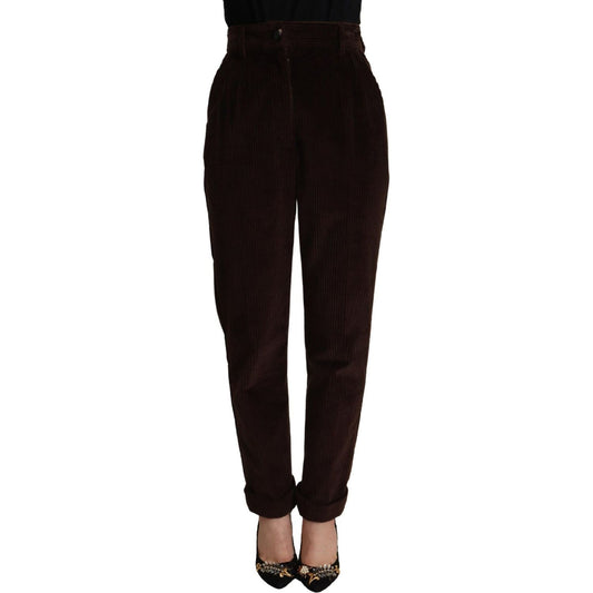 Dolce & Gabbana | Bordeaux Corduroy Cotton Trouser Tapered Pants | McRichard Designer Brands