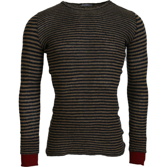 Daniele Alessandrini | Multicolor Stripes Wool Crewneck Pullover Sweater  | McRichard Designer Brands