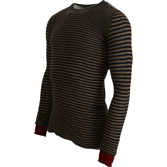 Daniele Alessandrini | Multicolor Stripes Wool Crewneck Pullover Sweater  | McRichard Designer Brands