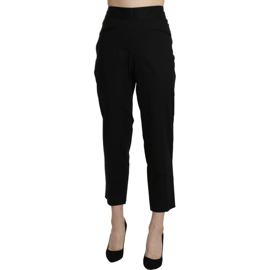BENCIVENGA | Black High Waist Straight Cropped Dress Pants Jeans & Pants | McRichard Designer Brands