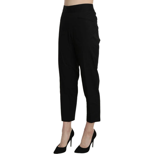 BENCIVENGA | Black High Waist Straight Cropped Dress Pants Jeans & Pants | McRichard Designer Brands