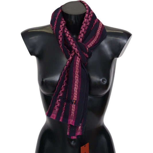 Missoni | Black Pink Patterned Wool Unisex Neck Wrap Shawl  | McRichard Designer Brands