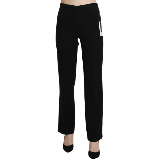 BENCIVENGA | Black High Waist Straight Formal Dress Trouser Jeans & Pants | McRichard Designer Brands