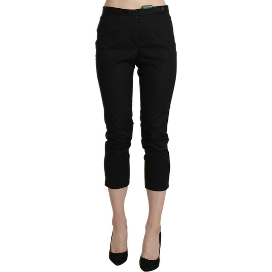 BENCIVENGA | Black High Waist Skinny Cropped Dress Trouser Pants Jeans & Pants | McRichard Designer Brands