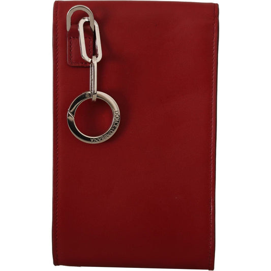 Dolce & Gabbana | Red Leather Wallet Keyring Pouch Slot Pocket Wallet | McRichard Designer Brands
