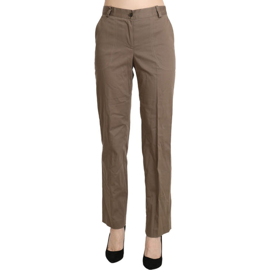 BENCIVENGA | Brown High Waist Straight Dress Trouser Pants  | McRichard Designer Brands
