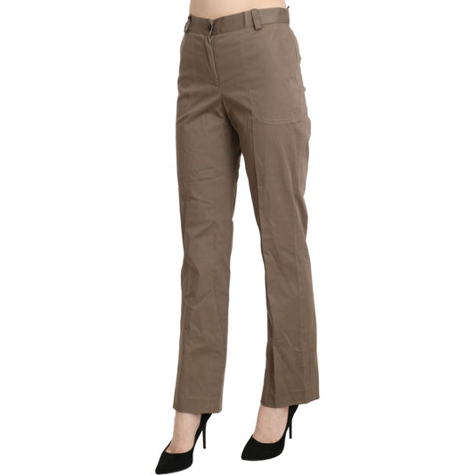 BENCIVENGA | Brown High Waist Straight Dress Trouser Pants  | McRichard Designer Brands