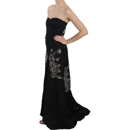 John Richmond | Black Sequined Flare Ball Gown Dress | McRichard Designer Brands