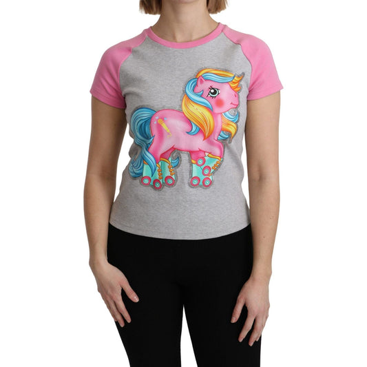 Moschino | Gray and pink Cotton T-shirt My Little Pony Top  | McRichard Designer Brands