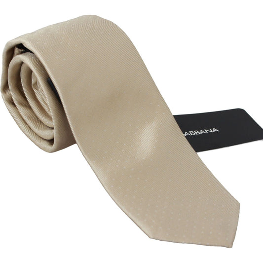 Dolce & Gabbana | Solid Light Brown 100% Silk Classic Wide Necktie | McRichard Designer Brands