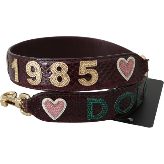 Dolce & Gabbana | Bordeaux Exotic Skin Leather Belt Shoulder Strap Handbags, Wallets & Cases | McRichard Designer Brands