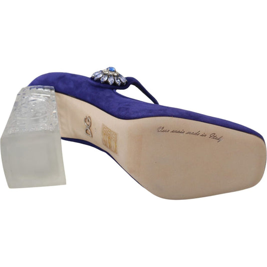 Dolce & Gabbana | Purple Suede Crystal Pumps Heels Shoes  | McRichard Designer Brands