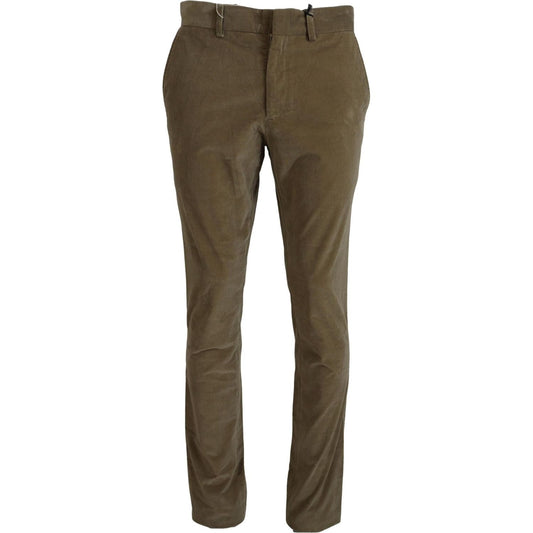 Tommy Hilfiger | Brown Cotton Corduroy Casual Pants | McRichard Designer Brands