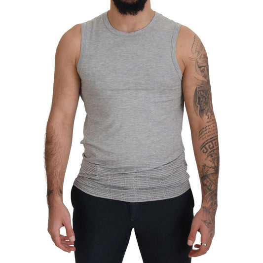 Ermanno Scervino | Grey Sleeveless Men Pullover T-shirt  | McRichard Designer Brands
