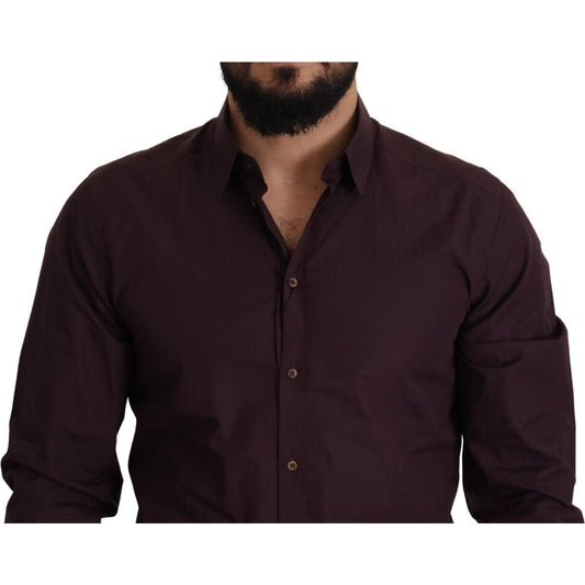 Dolce & Gabbana | Purple Cotton GOLD Slim Fit Dress Shirt  | McRichard Designer Brands
