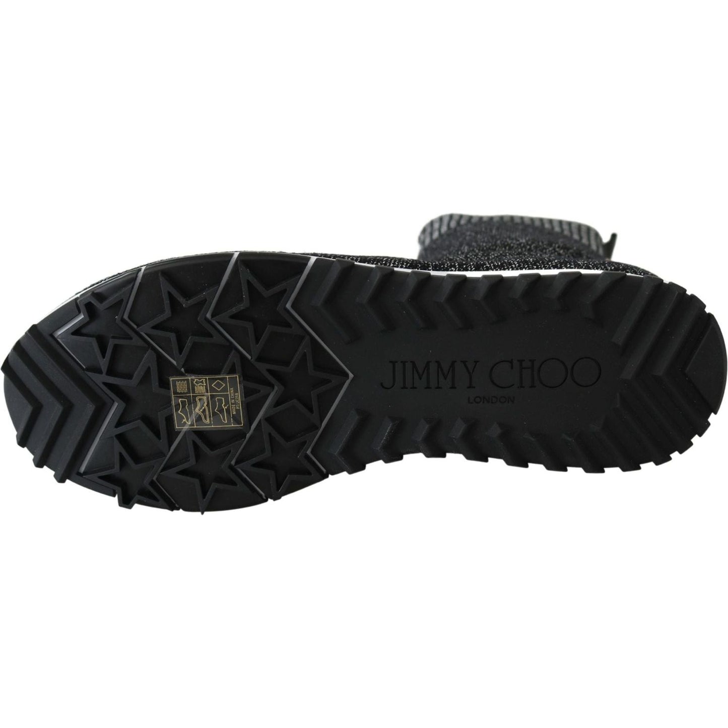 Jimmy Choo | Black Silver Lurex Mix Norway Sneakers  | McRichard Designer Brands