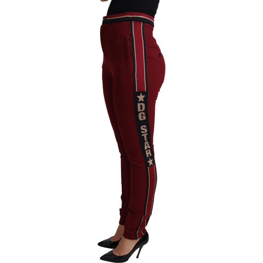 Dolce & Gabbana | Red DG Star Striped Skinny Cotton Pant | 369.00 - McRichard Designer Brands