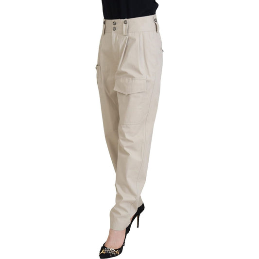 Dolce & Gabbana | Beige Cotton Women Cargo Pants | McRichard Designer Brands