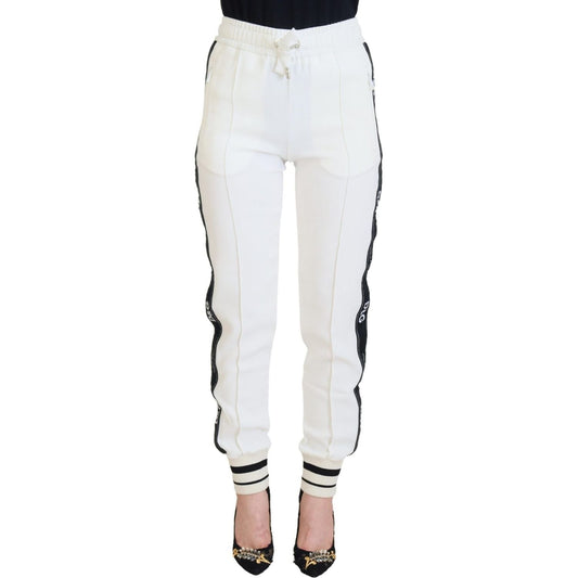 Dolce & Gabbana | White DG Logo Sweatpants Pants | McRichard Designer Brands