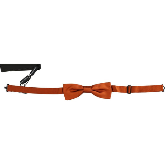 Dolce & Gabbana | Men Dark Orange Silk Adjustable Neck Papillon Bow Tie | McRichard Designer Brands