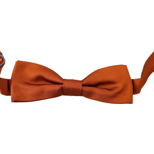 Dolce & Gabbana | Men Dark Orange Silk Adjustable Neck Papillon Bow Tie | McRichard Designer Brands