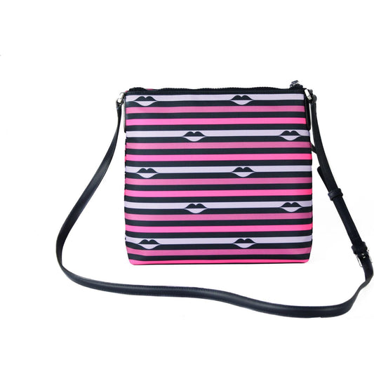 Kate Spade | Jae Nylon Leather Flat Pink Striped Multi Crossbody HandBag Purse  | McRichard Designer Brands