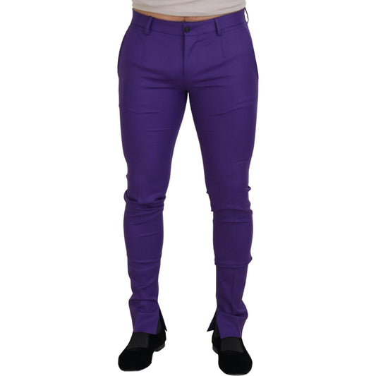 Dolce & Gabbana | Purple Wool Slim Fit Chino Pants - McRichard Designer Brands