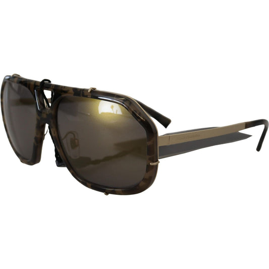 Dolce & Gabbana | Brown Camo Metal Matte Mirror Lens DG2167 Sunglasses  | McRichard Designer Brands