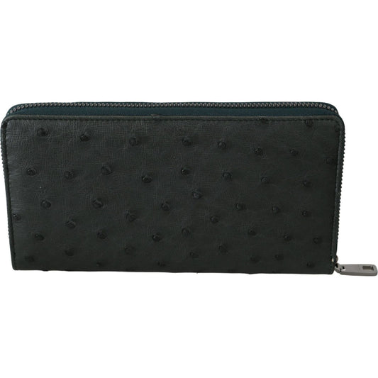 Dolce & Gabbana | Green Ostrich Leather Continental Mens Clutch Wallet Wallet | McRichard Designer Brands