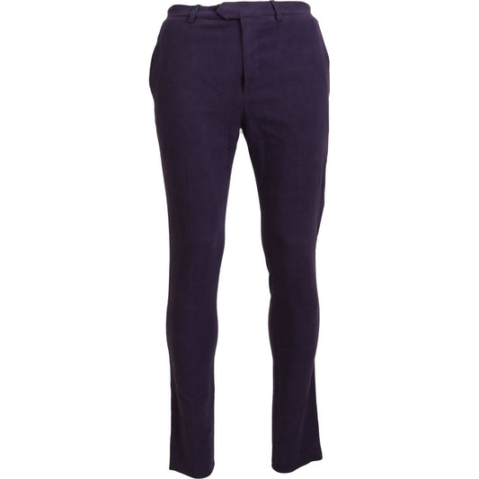 BENCIVENGA | Purple Pure Cotton Tapered Mens Pants | McRichard Designer Brands