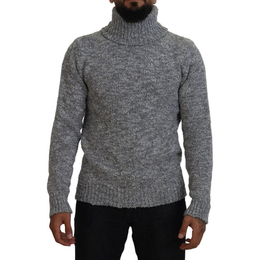 Dolce & Gabbana | Gray Wool Knit Turtleneck Pullover Sweater | McRichard Designer Brands