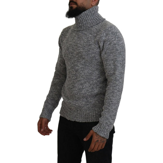 Dolce & Gabbana | Gray Wool Knit Turtleneck Pullover Sweater | McRichard Designer Brands