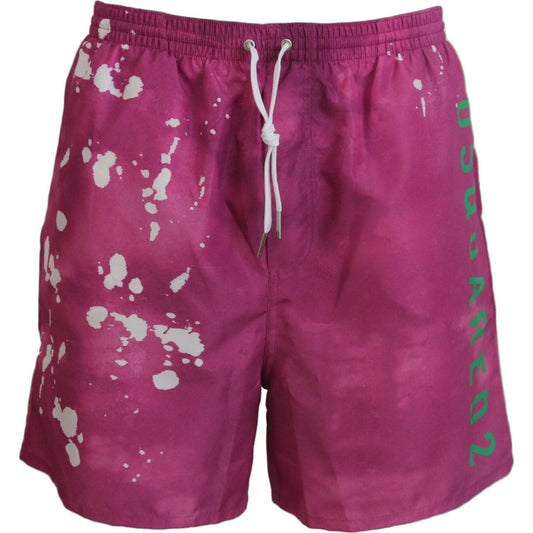 Dsquared² | Pink Tie Dye Logo Men Beachwear Shorts Swimwear - McRichard Designer Brands