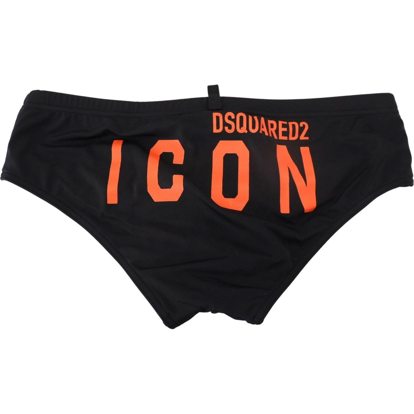 Dsquared² | Black Orange Logo Printed Men Swim Brief Swimwear - McRichard Designer Brands
