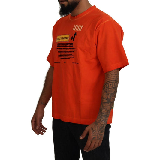 Dolce & Gabbana | Orange Cotton Logo Short Sleeve T-shirt | McRichard Designer Brands