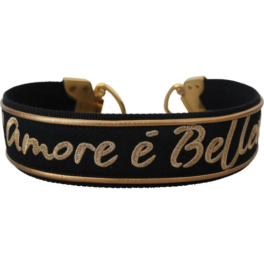 Dolce & Gabbana | Black L'Amore E'Bellezza Bag Shoulder Strap - McRichard Designer Brands