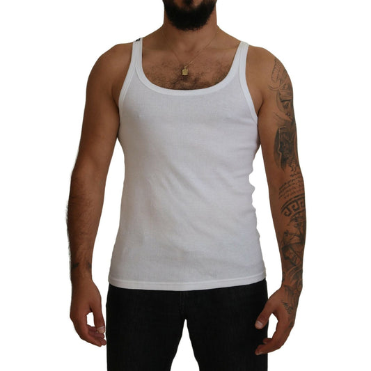 Dolce & Gabbana | Cotton White Tank Sleeveless Underwear T-shirt | McRichard Designer Brands