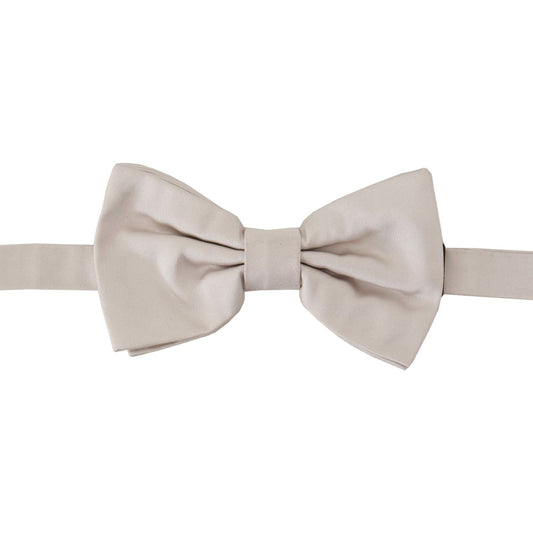 Dolce & Gabbana | Gray 100% Silk Adjustable Neck Papillon Tie  | McRichard Designer Brands