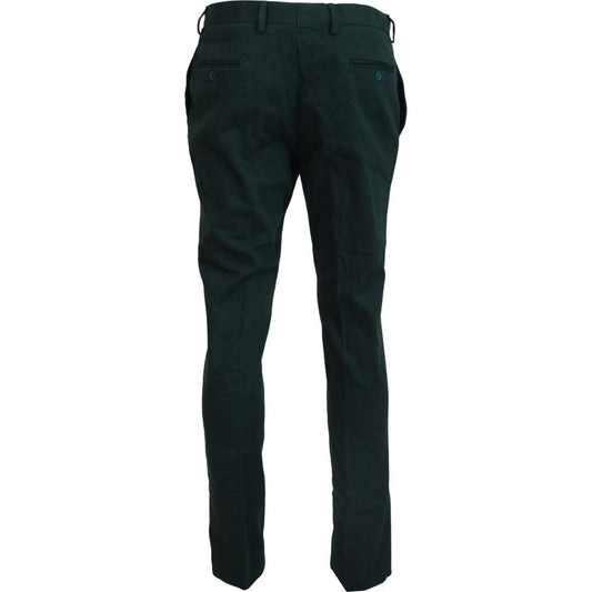 BENCIVENGA | Dark Green Cotton Skinny Men Pants - McRichard Designer Brands