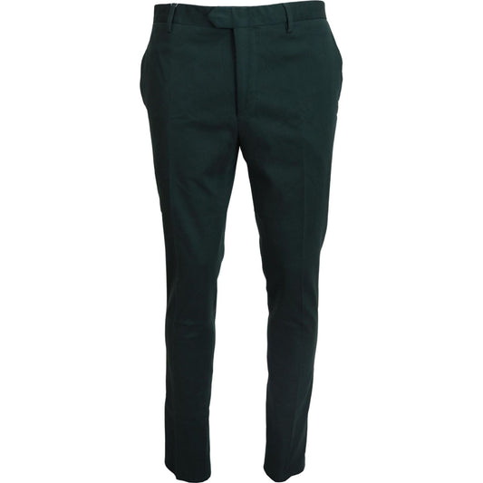 BENCIVENGA | Dark Green Cotton Skinny Men Pants - McRichard Designer Brands