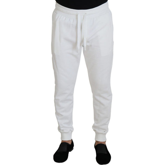 Dolce & Gabbana | White Sport Logo Cotton Sweatpants Trousers Pants | McRichard Designer Brands
