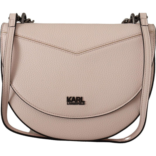 Karl Lagerfeld | Light Pink Mauve Leather Shoulder Bag  | McRichard Designer Brands