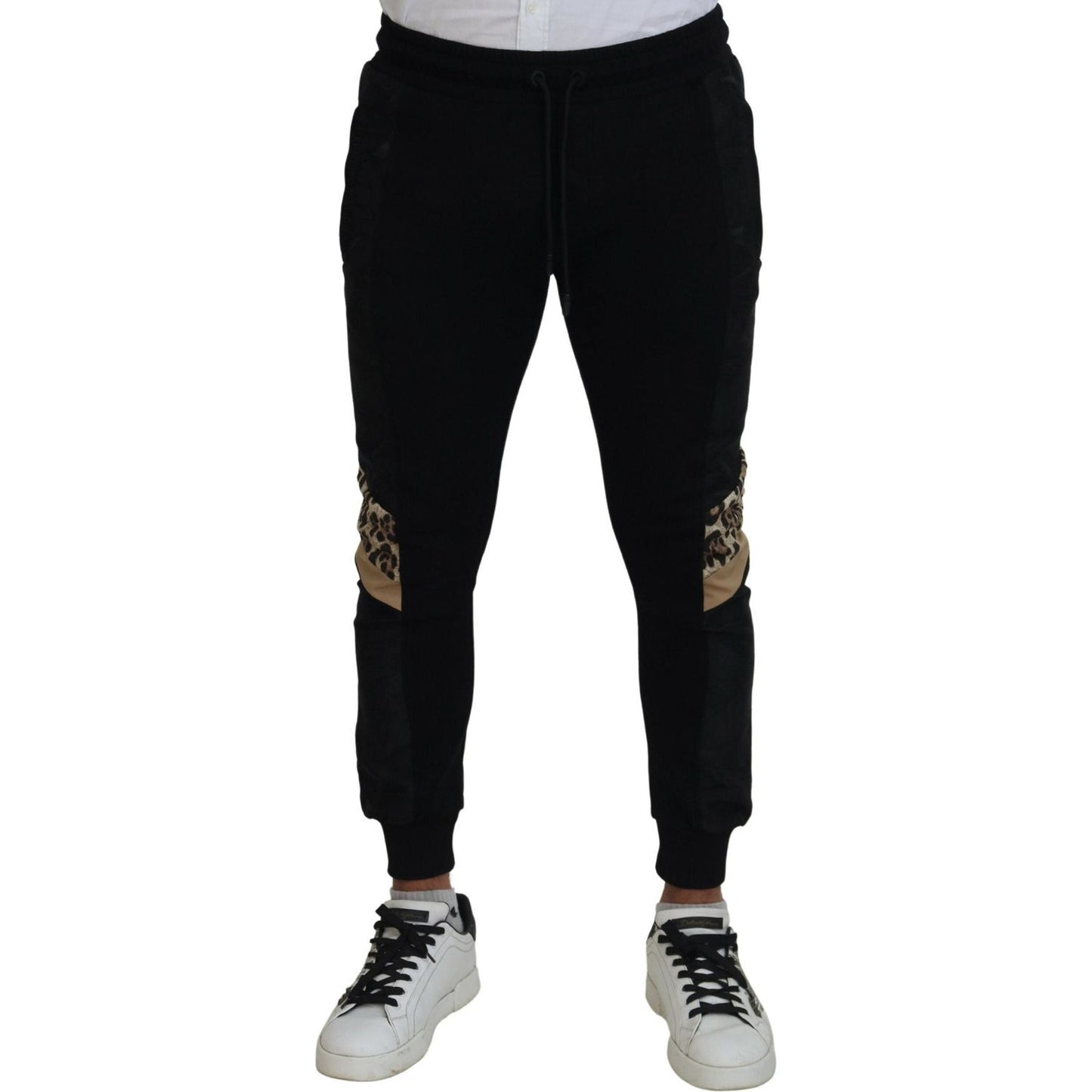 Dolce & Gabbana | Black Polyester Skinny Jogger Men Pants | McRichard Designer Brands