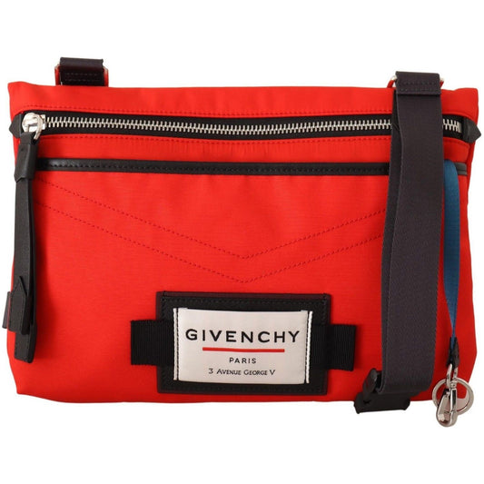 Givenchy | Red Polyamide Downtown Flat Crossbody Bag Crossbody Bag | McRichard Designer Brands