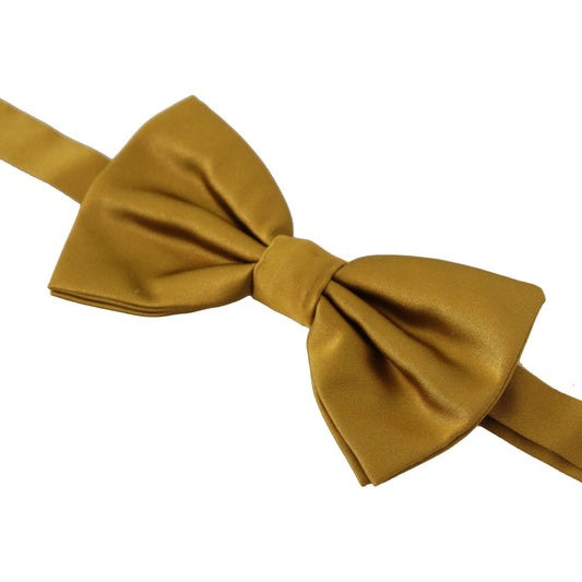 Dolce & Gabbana | Yellow Mustard 100% Silk Butterfly Papillon Bow Tie  | McRichard Designer Brands
